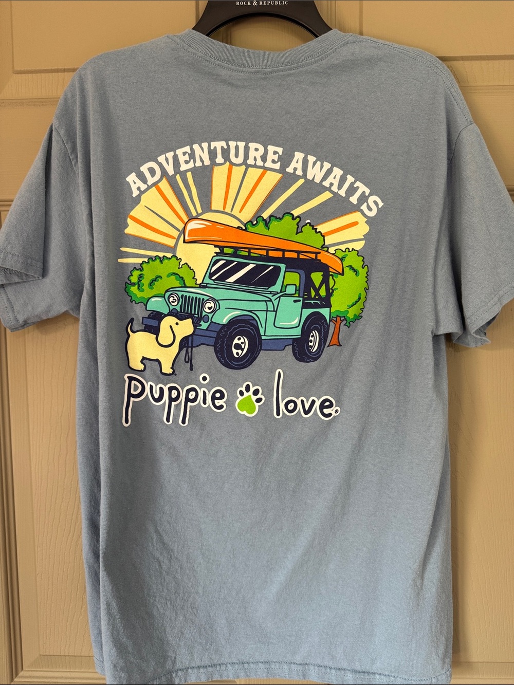 Blue Short Sleeve Puppie Love JEEP Tee